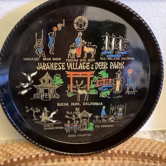 Other - Vintage Japanese Village Deer Park Tin Souvenir Tray